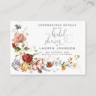 Cartão De Informações Detalhes do Coronavírus Floral da Vintage Waterco