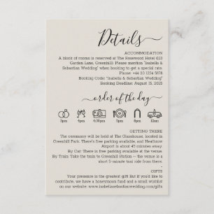 Cartão De Informações Detalhes do Creme de Casamento