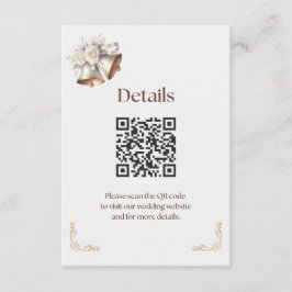Cartão De Informações Detalhes do Encarte de Sinais de Casamento em Bran