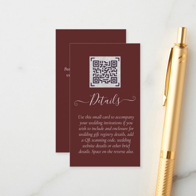 Cartão De Informações Detalhes do Evento do CÓDIGO DE SCANNING QR BUDGET (Frente/Verso In Situ)