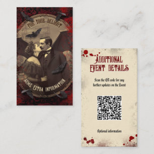 Cartão De Informações Detalhes do Evento do Código QR Drácula Romântica