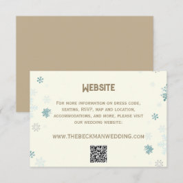 Cartão De Informações Detalhes do Floco de Neve em Marfim Casamento no P