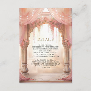 Cartão De Informações Detalhes do Mandap Indiano de Casamento Hindu Flor