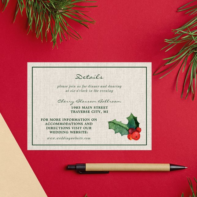 Cartão De Informações Detalhes do Natal da Terra Feriada Poinsettia Inse (Criador carregado)