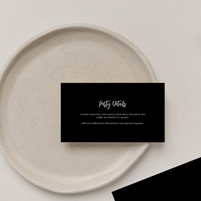 Cartão De Informações Detalhes do Partido Modern Graduation 2025 (Graduation 2024 Party Details Black Enclosure Card)