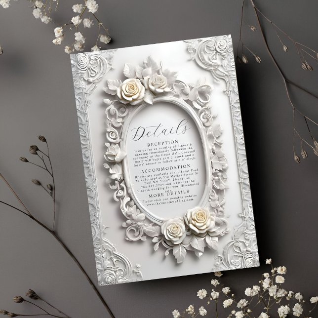 Cartão De Informações Detalhes do Quadro de Rosa de Arte Elegante Nouvea (Criador carregado)