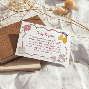 Cartão De Informações Detalhes do Registro de Presente da Menina Lemon