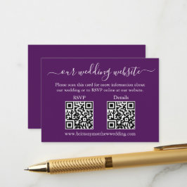 Cartão De Informações Detalhes do RSVP de Casamento de 2 QR Simples Mini