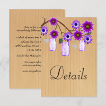 Detalhes Do Rústico Mason Floral Roxo De Madeira