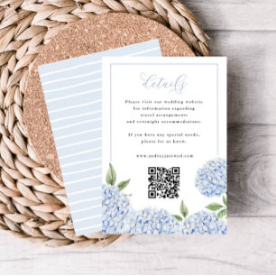 Cartão De Informações Detalhes do Script de Quadro Hydrangea Azul do Cód
