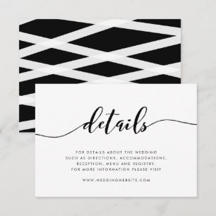 Cartão De Informações Detalhes do Script Relax Preto e Branco