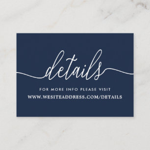 Cartão De Informações Detalhes do Script Simples Azul e Branco do Marinh