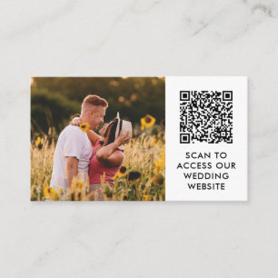 Cartão De Informações Detalhes do Site de Casamento com Código QR e Foto