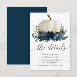 Cartão De Informações Detalhes do Site de Casamento de Pumpkin Floral Az
