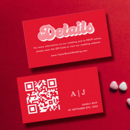 Cartão De Informações Detalhes do Site de Casamento do Dia dos Namorados