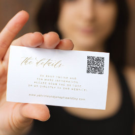 Cartão De Informações Detalhes do site de casamento elegante do CÓDIGO Q