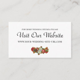 Cartão De Informações Detalhes do Site de Casamento Floral Outono Vintag