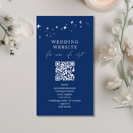 Cartão De Informações Detalhes do Site de Código QR de Casamento Celesti