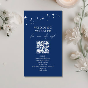 Cartão De Informações Detalhes do Site de Código QR de Casamento Celesti