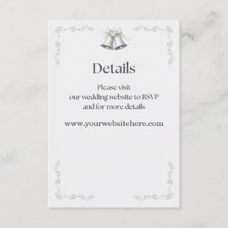 Cartão De Informações Detalhes do Site Sininhos de Casamento Enclosure