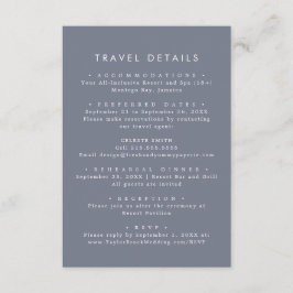 Cartão De Informações Detalhes do Viagem de Casamento de Destino Simples