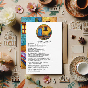 Cartão De Informações Detalhes dos Convidados para Casamento Fiesta com