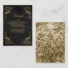 Cartão De Informações Detalhes Dourados Antigos do Quadro Preto