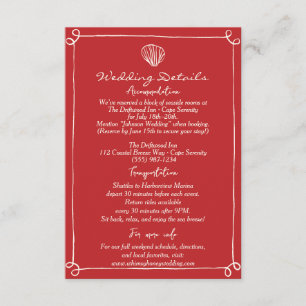 Cartão De Informações Detalhes e Direção do Casamento de Limão Desenhado