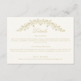 Cartão De Informações Detalhes Elegantes de Herança de Casamento da Era 