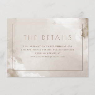 Cartão De Informações Detalhes em Aquarela Bege Elegante