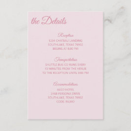 Cartão De Informações Detalhes em Tons de Rosa