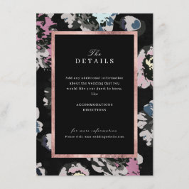 Cartão De Informações Detalhes florais abstratos clássicos modernos para