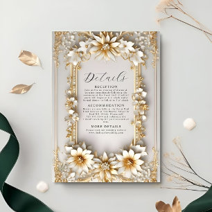Cartão De Informações Detalhes florais ornamentados elegantes no estilo 