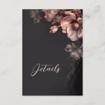 Detalhes Florais Preto Metálico Brilhante Rosa