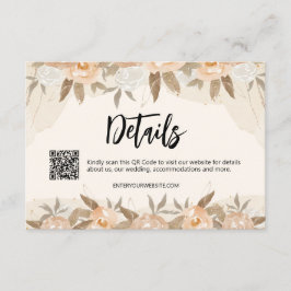 Cartão De Informações Detalhes Florais Russos da Pessegueira Aquática