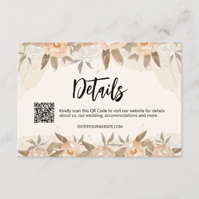 Cartão De Informações Detalhes Florais Russos da Pessegueira Aquática (Frente)