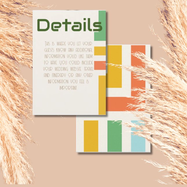 Cartão De Informações Detalhes Geométricos de Casamento Moderno (Criador carregado)