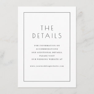 Cartão De Informações Detalhes Minimalistas Pretos Elegantes
