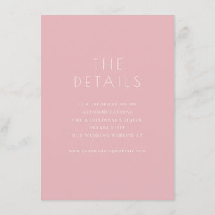 Cartão De Informações Detalhes Minimalistas Rosa Elegante