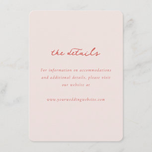 Cartão De Informações Detalhes Minimalistas Rosa Elegante