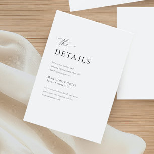 Cartão De Informações Detalhes Mínimos de Casamento de Script Manuscrito