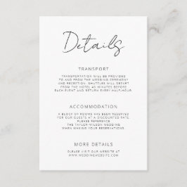 Cartão De Informações Detalhes Mínimos de Casamento do Script de Assinat