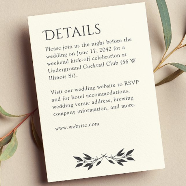 Cartão De Informações Detalhes Mínimos do Monograma Lachado de Branco Su (Criador carregado)