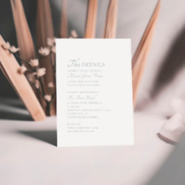 Cartão De Informações Detalhes mínimos do script Elegante