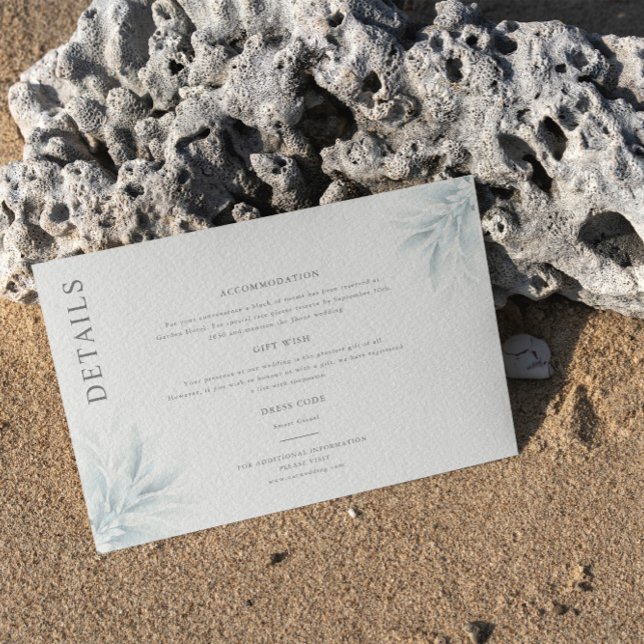 Cartão De Informações Detalhes Modernos da Folhagem Elegante (Criador carregado)