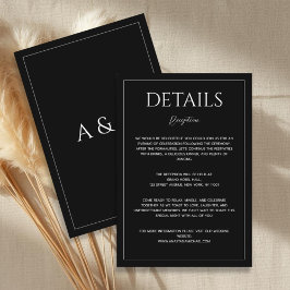 Cartão De Informações Detalhes modernos de casamento minimalista em pret