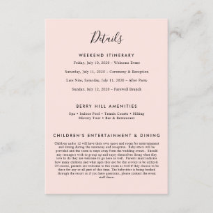 Cartão De Informações Detalhes Modernos do Elegante Blush Pink