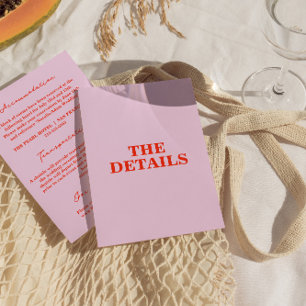 Cartão De Informações Detalhes modernos e coloridos de casamento retrô o