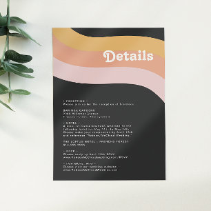 Cartão De Informações Detalhes Modernos Retro Arco-Íris Escuros dos Anos