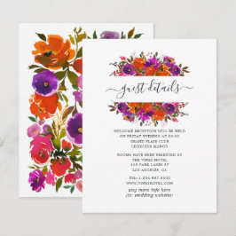 Cartão De Informações Detalhes para Convidados de Casamento com Flores R